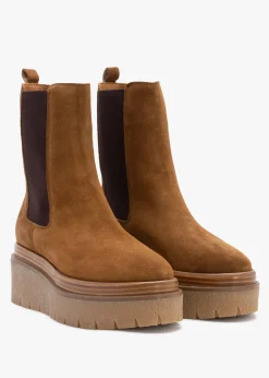 Alpine Tan Suede Tall Chelsea Boots