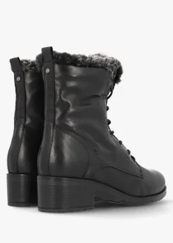 Alpinne Black Leather Tall Ankle Boots