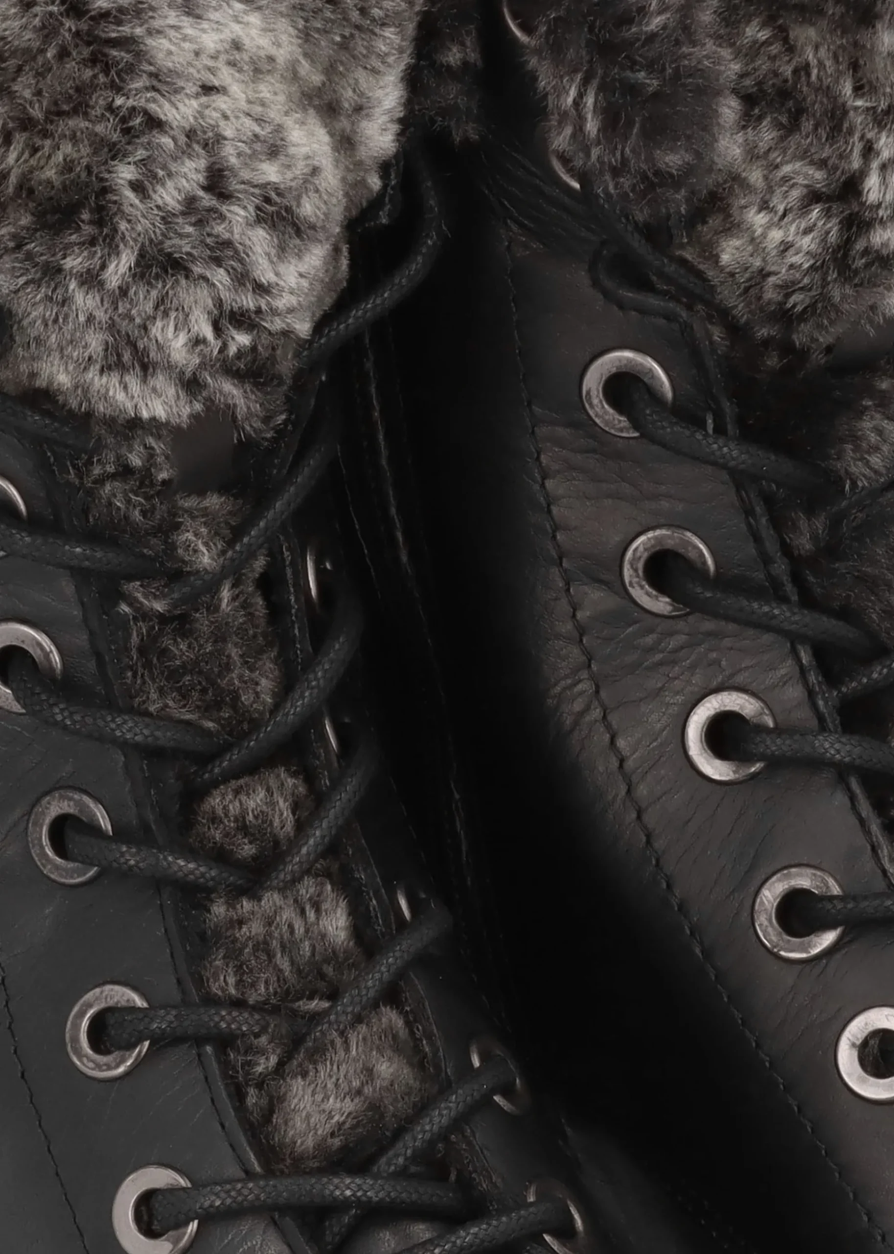 Alpinne Black Leather Tall Ankle Boots