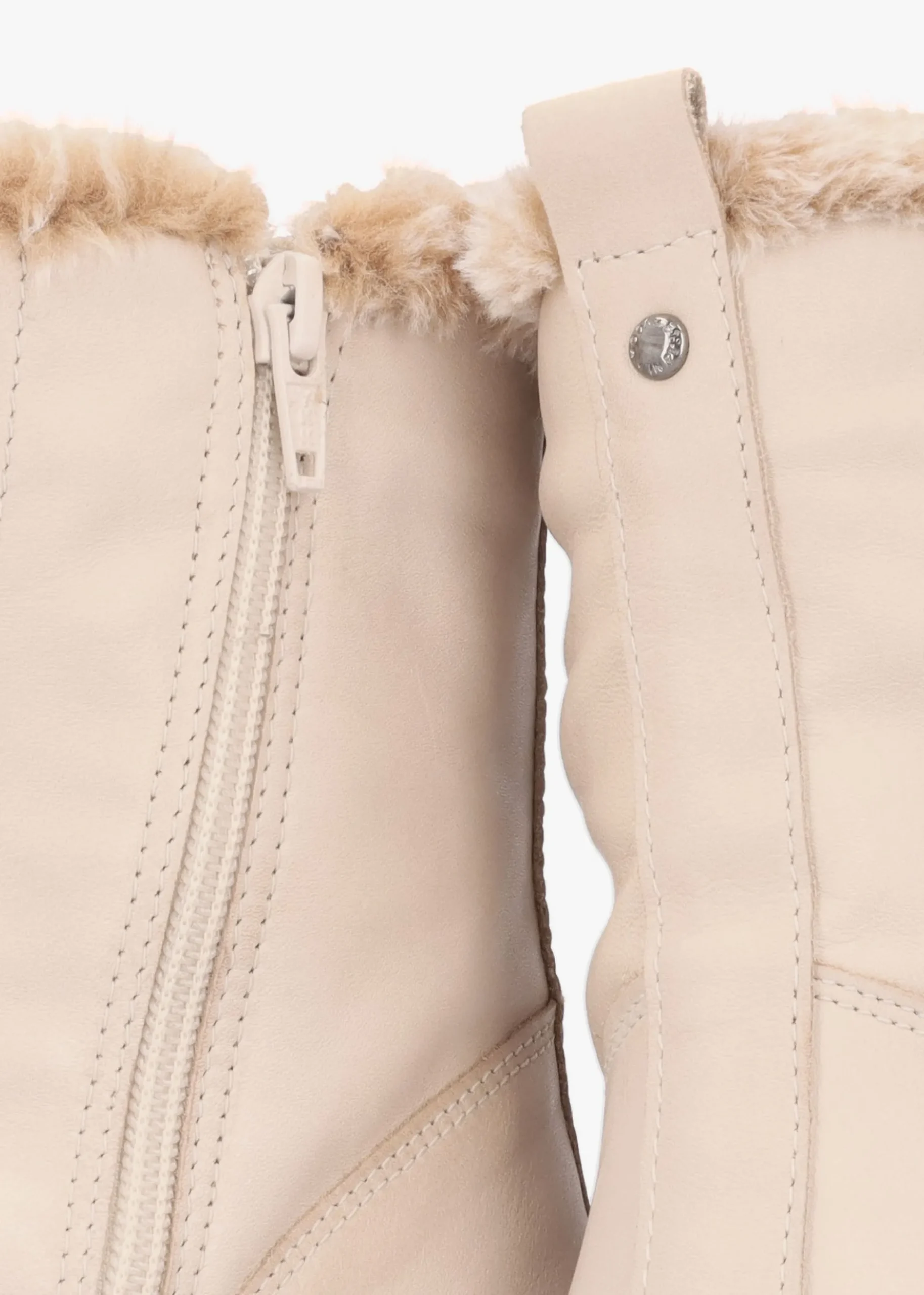 Alpinne Cream Leather Tall Ankle Boots