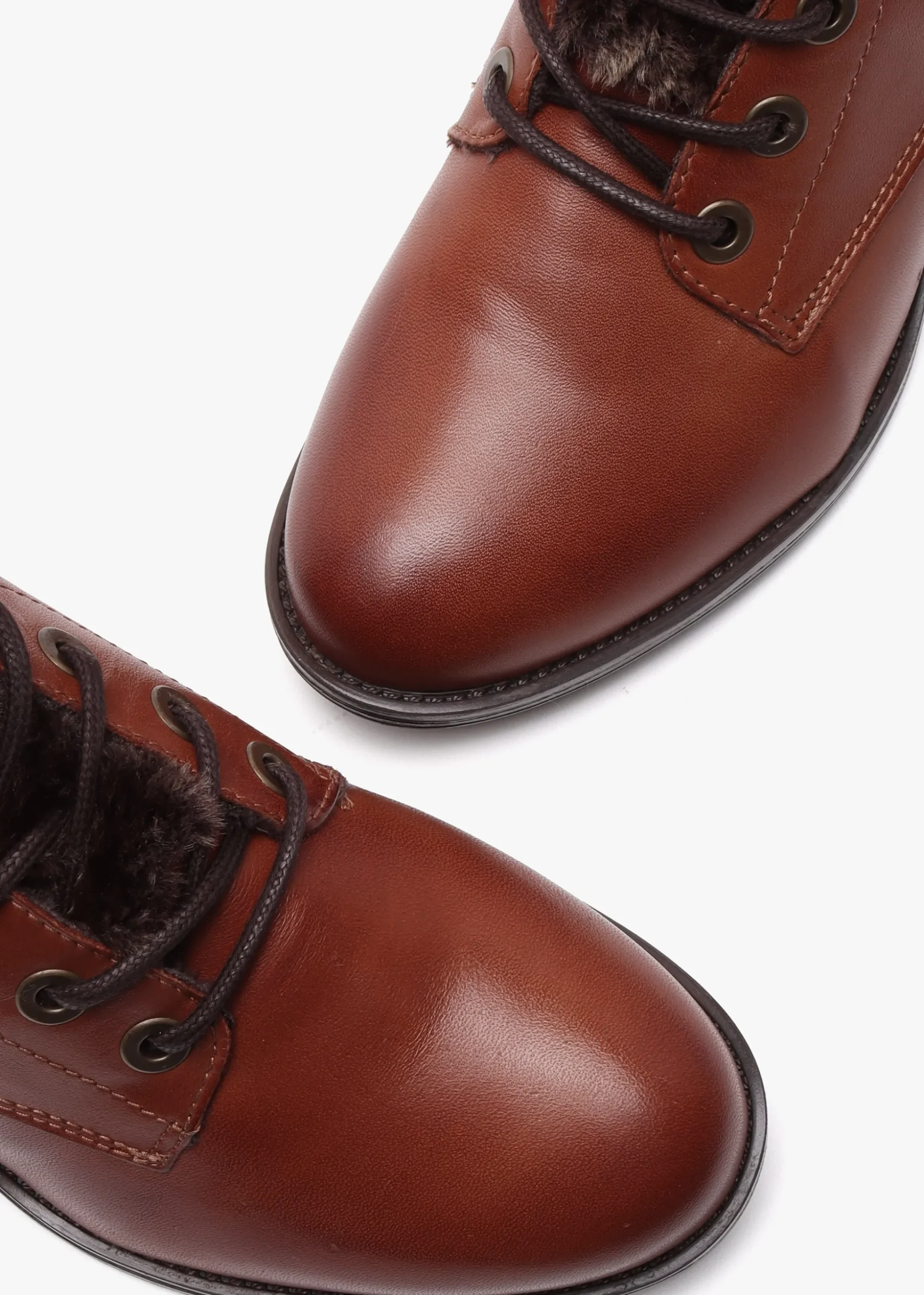 Alpinne Tan Leather Tall Ankle Boots
