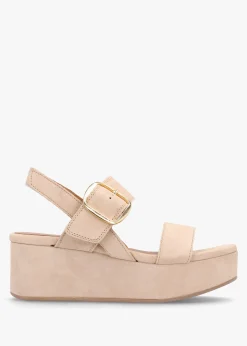 Altona Beige Suede Flatform Sandals