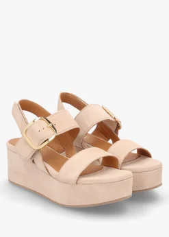 Altona Beige Suede Flatform Sandals