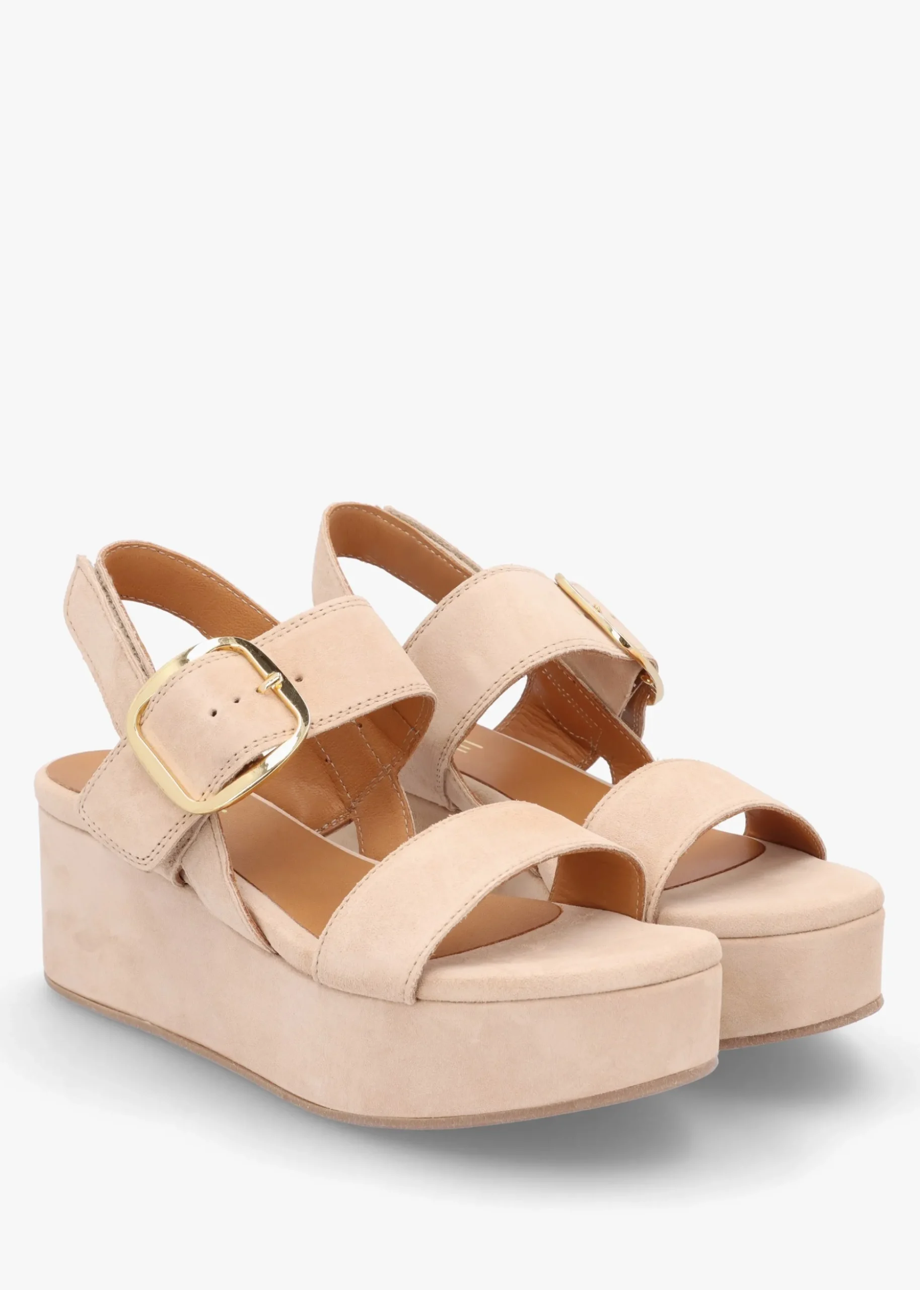 Altona Beige Suede Flatform Sandals