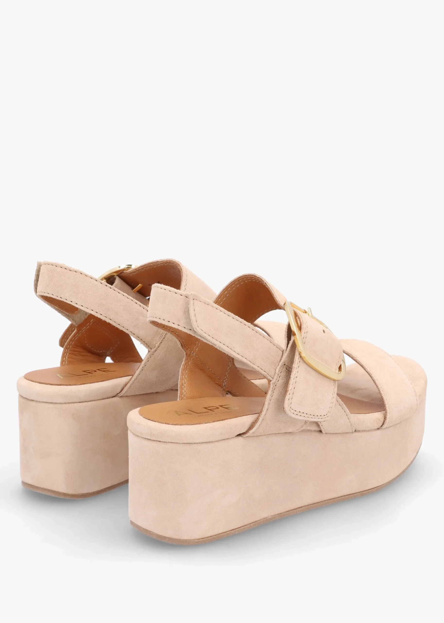 Altona Beige Suede Flatform Sandals