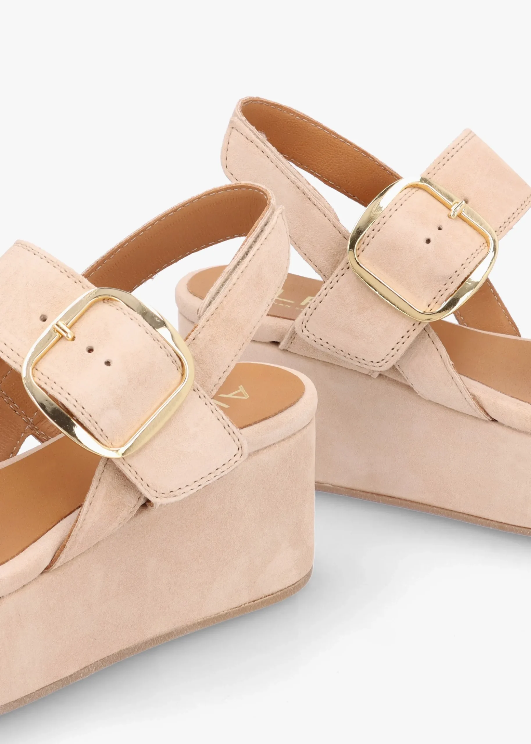 Altona Beige Suede Flatform Sandals