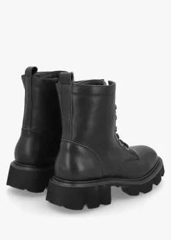 Amari Black Leather Embellished Ankle Boots