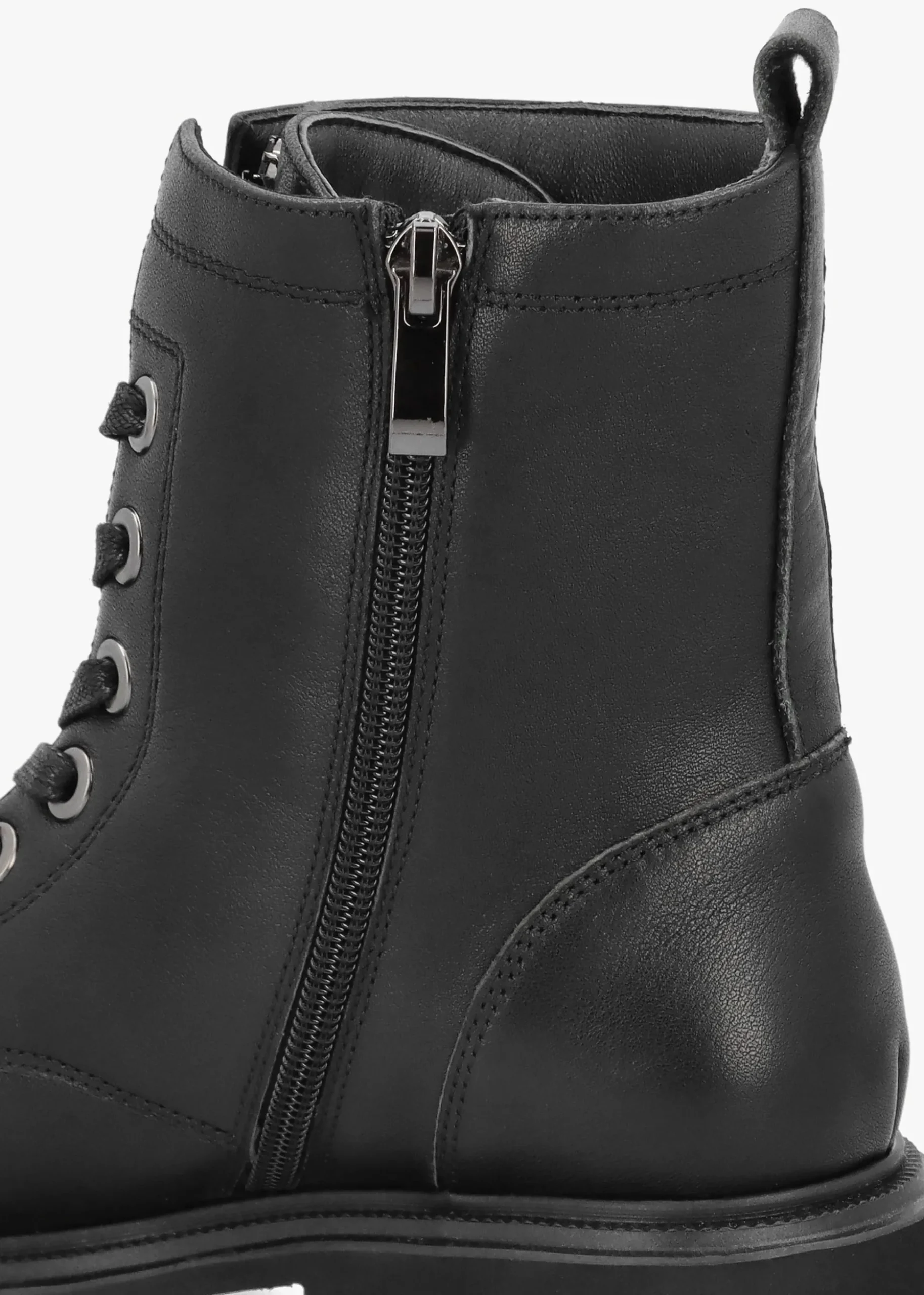 Amari Black Leather Embellished Ankle Boots