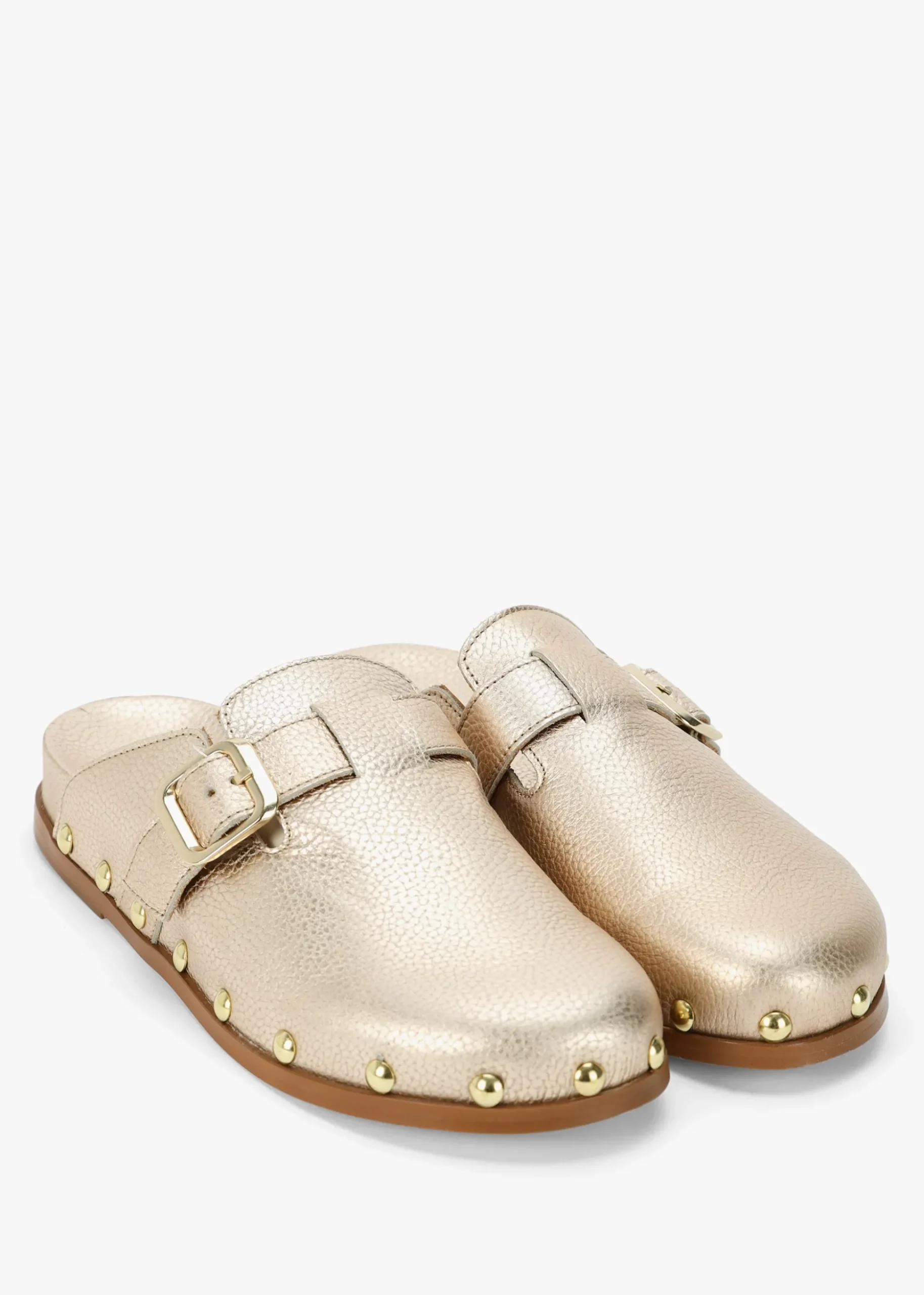Ambur Rose Gold Leather Mule Clogs