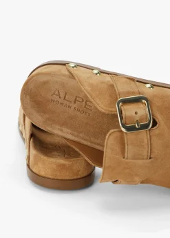 Ambur Tan Suede Leather Mule Clogs