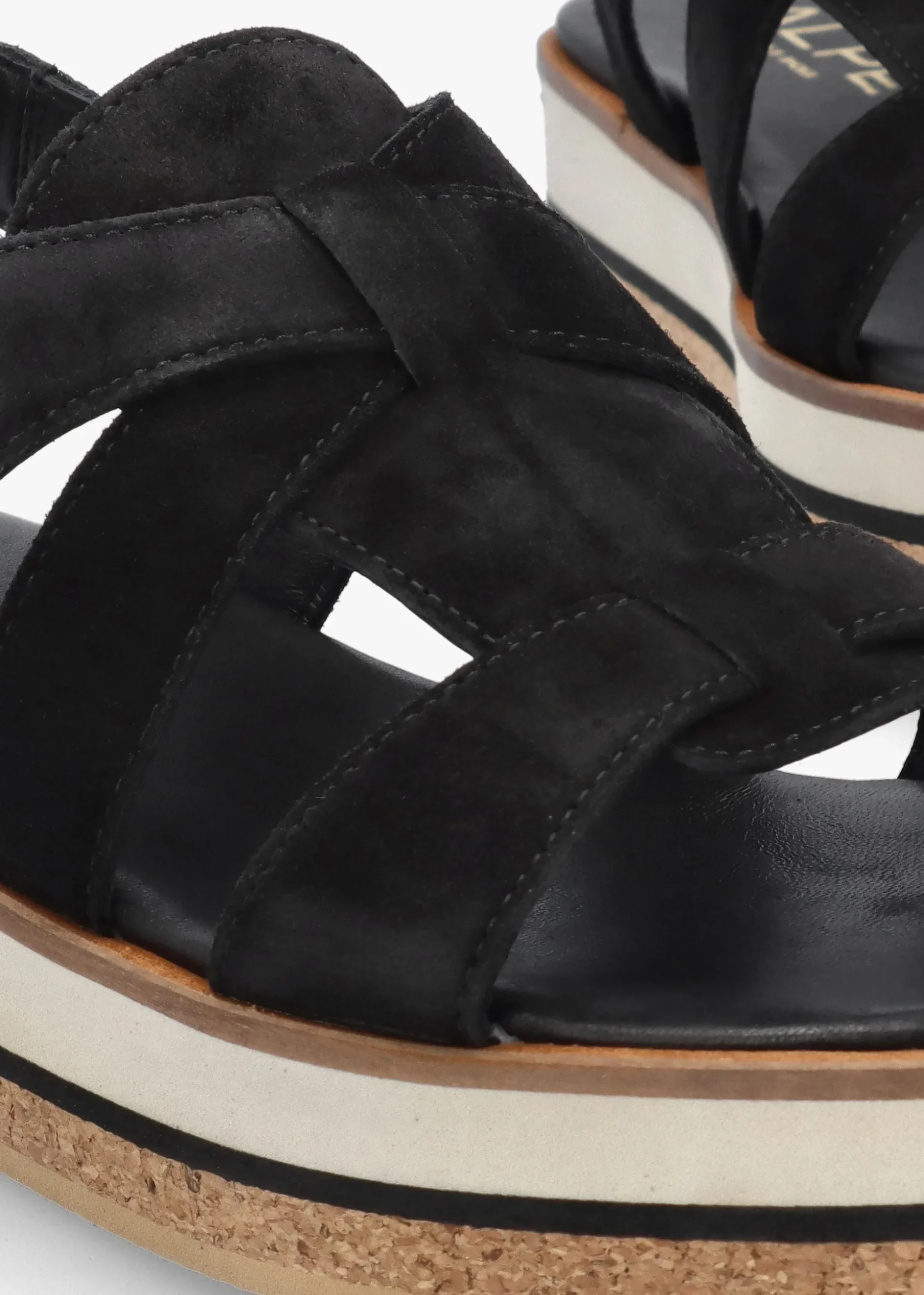 Amsty Black Suede Slab Sole Fisherman Sandals