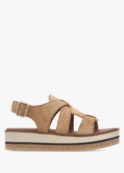 Amsty Tan Suede Slab Sole Fisherman Sandals