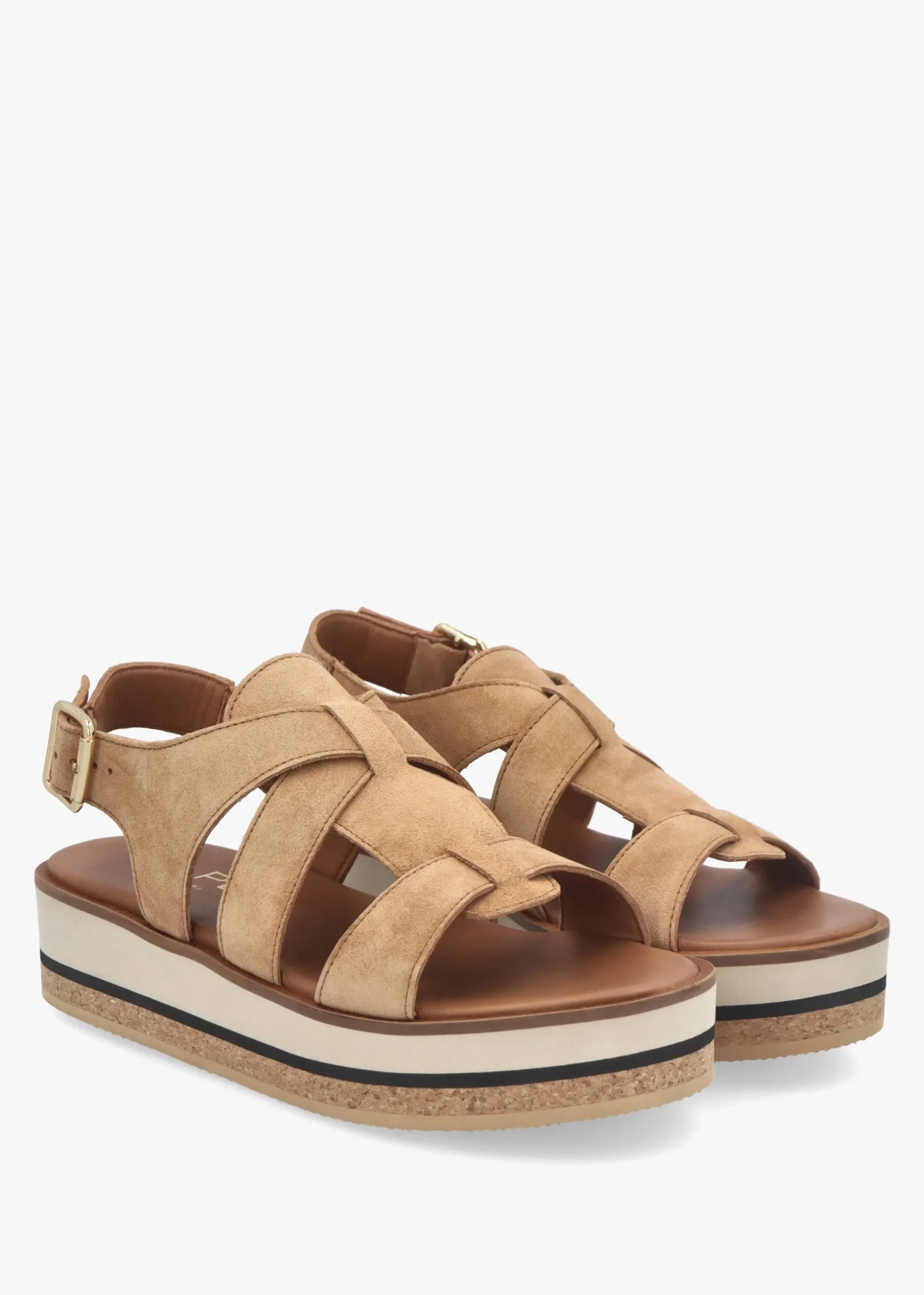Amsty Tan Suede Slab Sole Fisherman Sandals