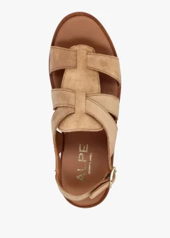 Amsty Tan Suede Slab Sole Fisherman Sandals