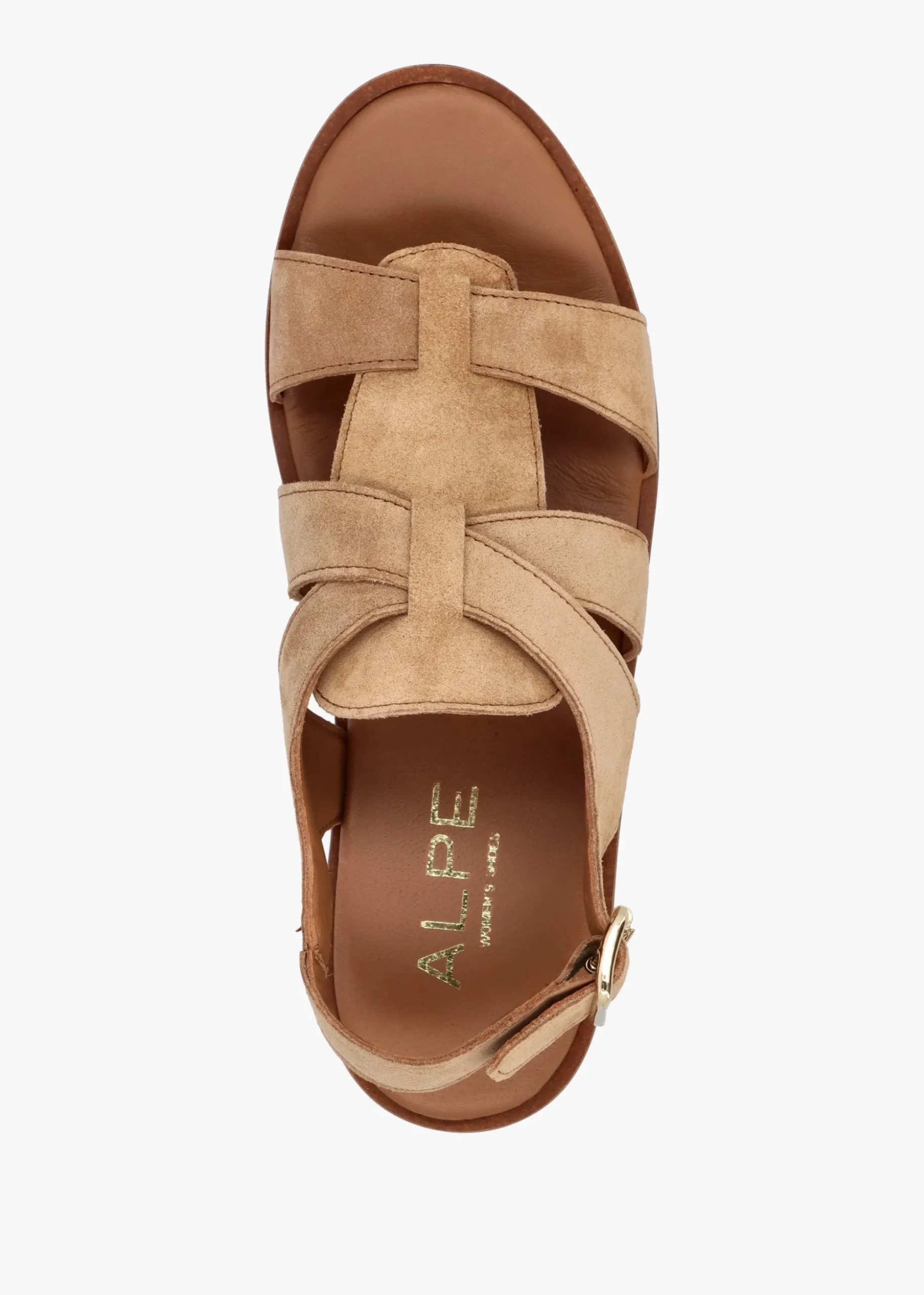 Amsty Tan Suede Slab Sole Fisherman Sandals