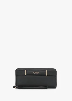 Anadela Large Black Zip Around Wallet