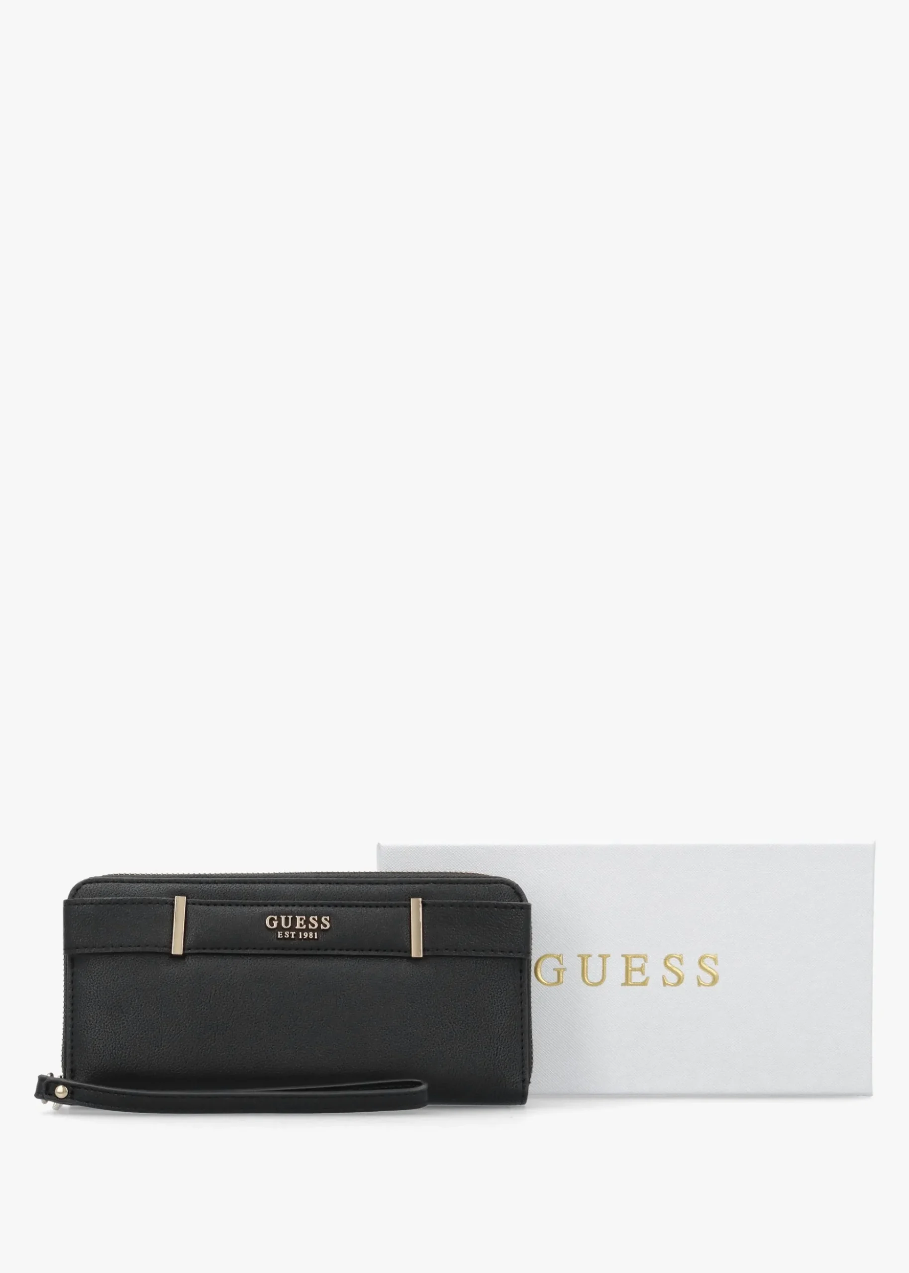Anadela Large Black Zip Around Wallet