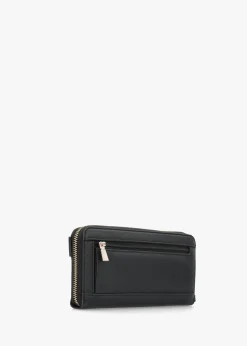 Anadela Large Black Zip Around Wallet