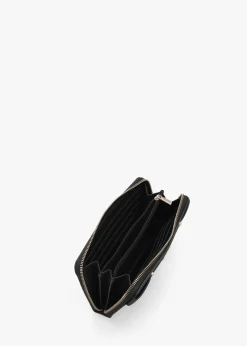 Anadela Large Black Zip Around Wallet