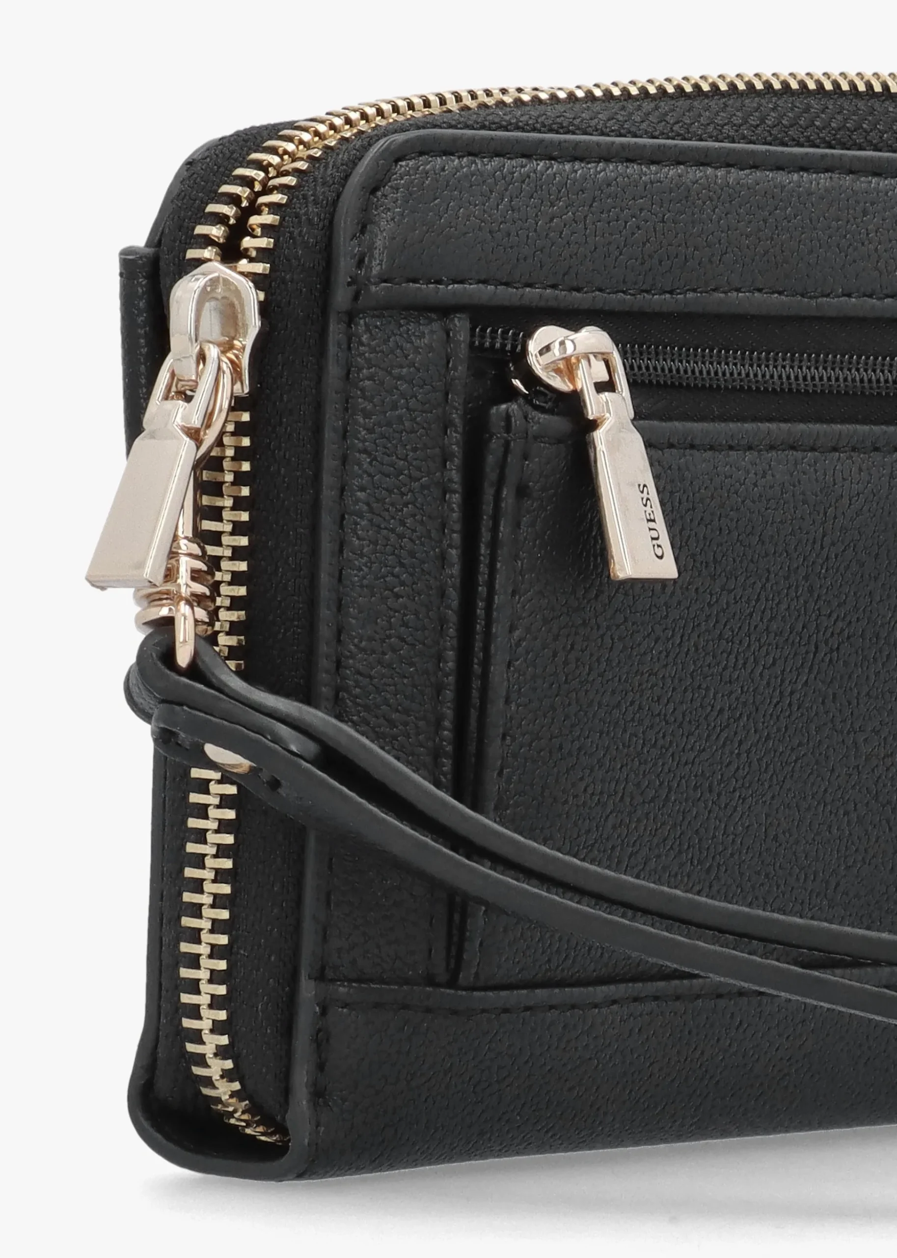 Anadela Large Black Zip Around Wallet