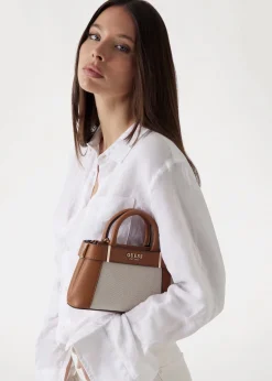 Anadela Mini Natural Cognac Satchel Bag