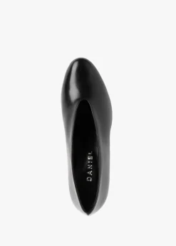 Aneso Black Leather V Front Court Shoes