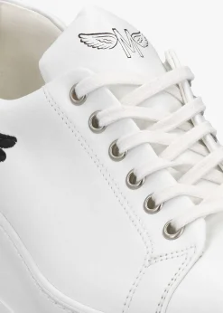 Angels Rise Black Leather Flatform Trainers