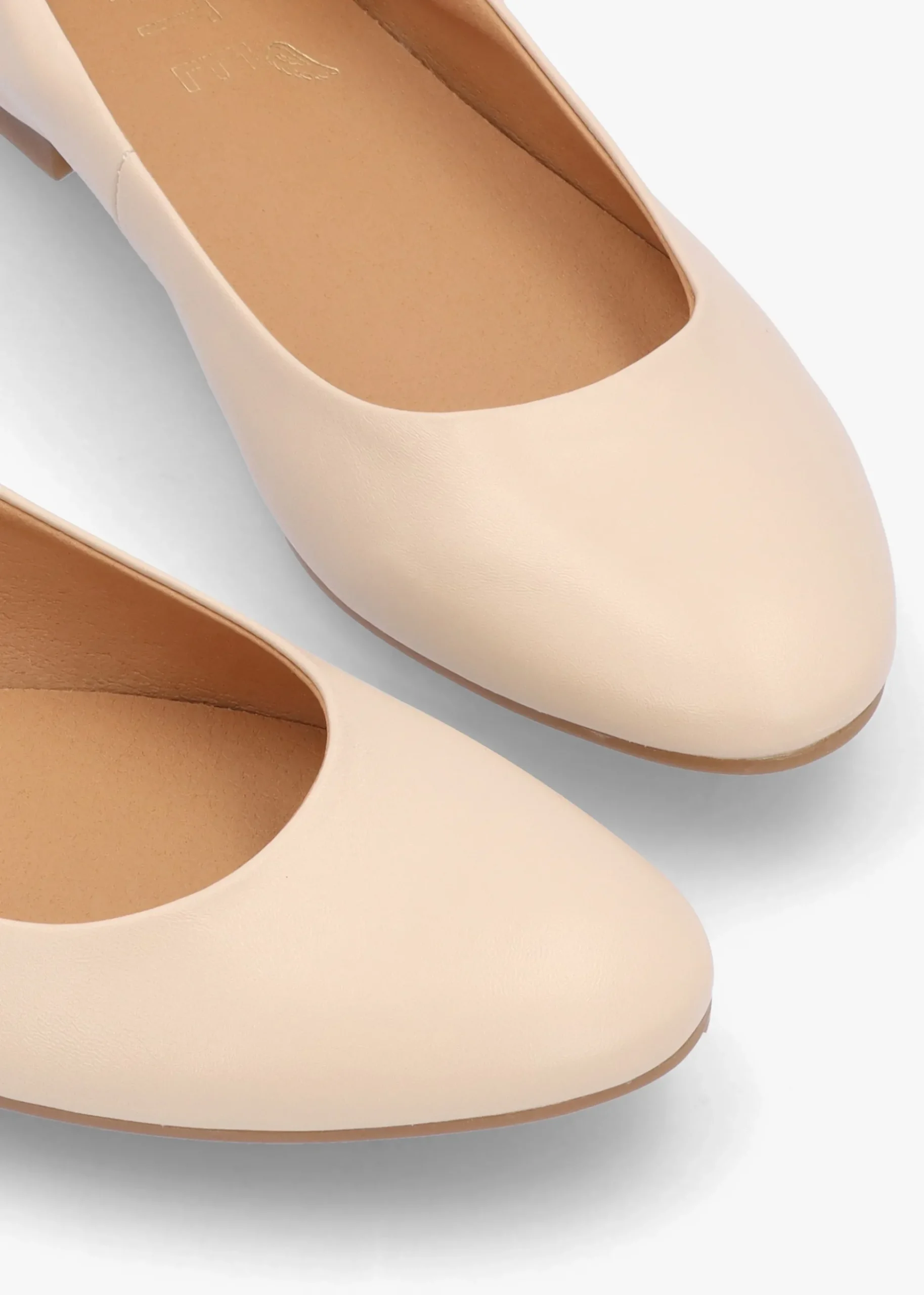 Angels Wings Beige Metallic Leather Ballet Pumps
