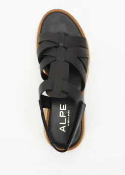 Angola Black Leather Chunky Gladiator Sandals