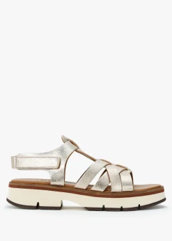 Angola Gold Leather Chunky Gladiator Sandals