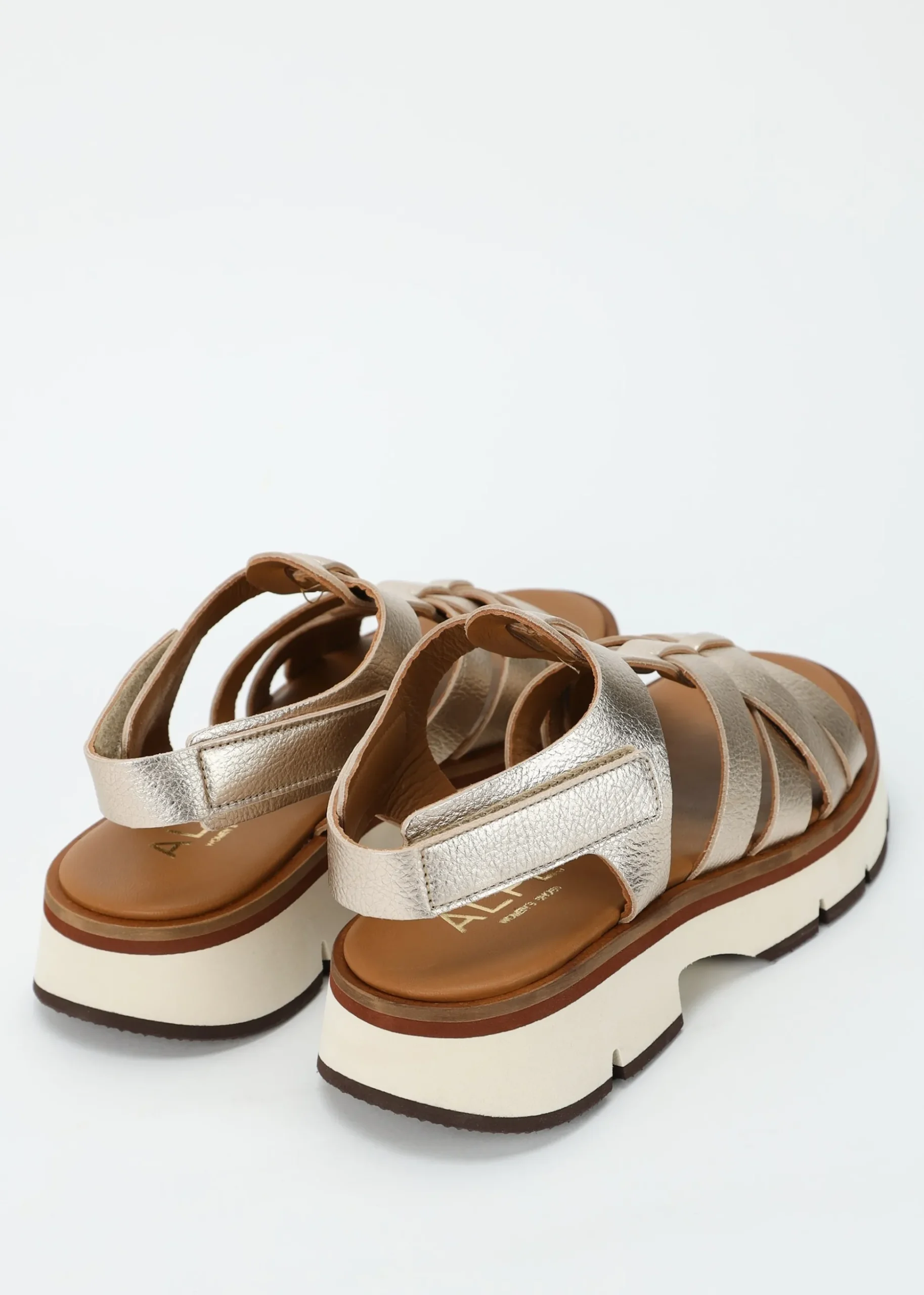 Angola Gold Leather Chunky Gladiator Sandals