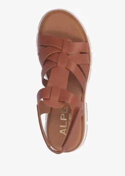 Angola Tan Leather Chunky Gladiator Sandals