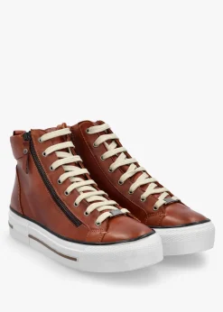 Annaken Tan Leather High Top Trainers