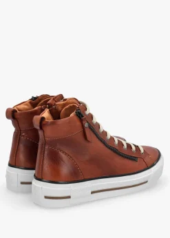Annaken Tan Leather High Top Trainers