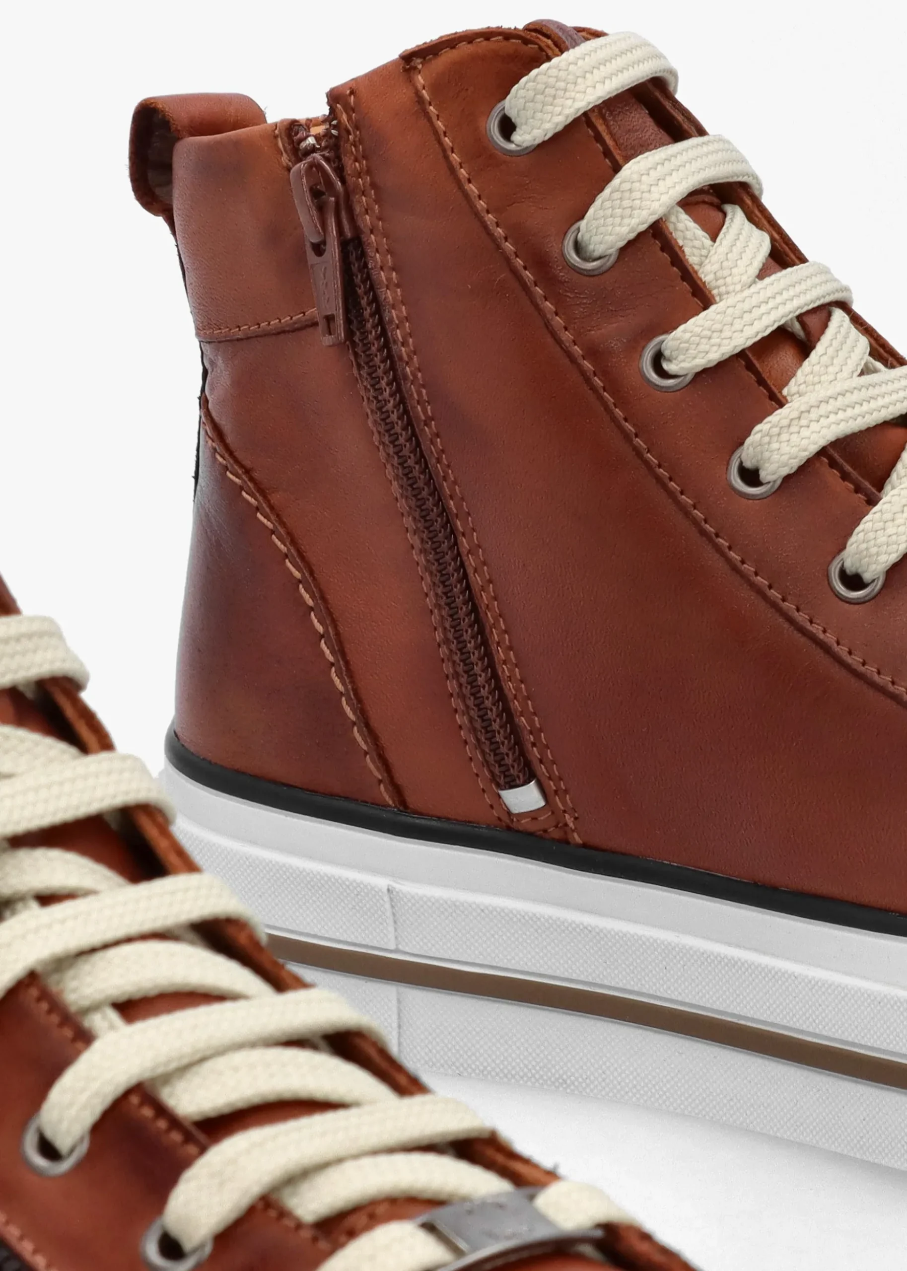 Annaken Tan Leather High Top Trainers