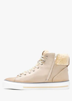 Anniia Cream Leather High Top Trainers