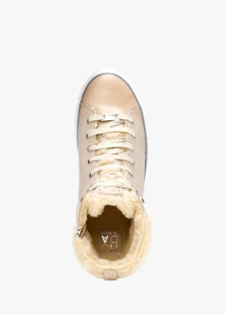 Anniia Cream Leather High Top Trainers