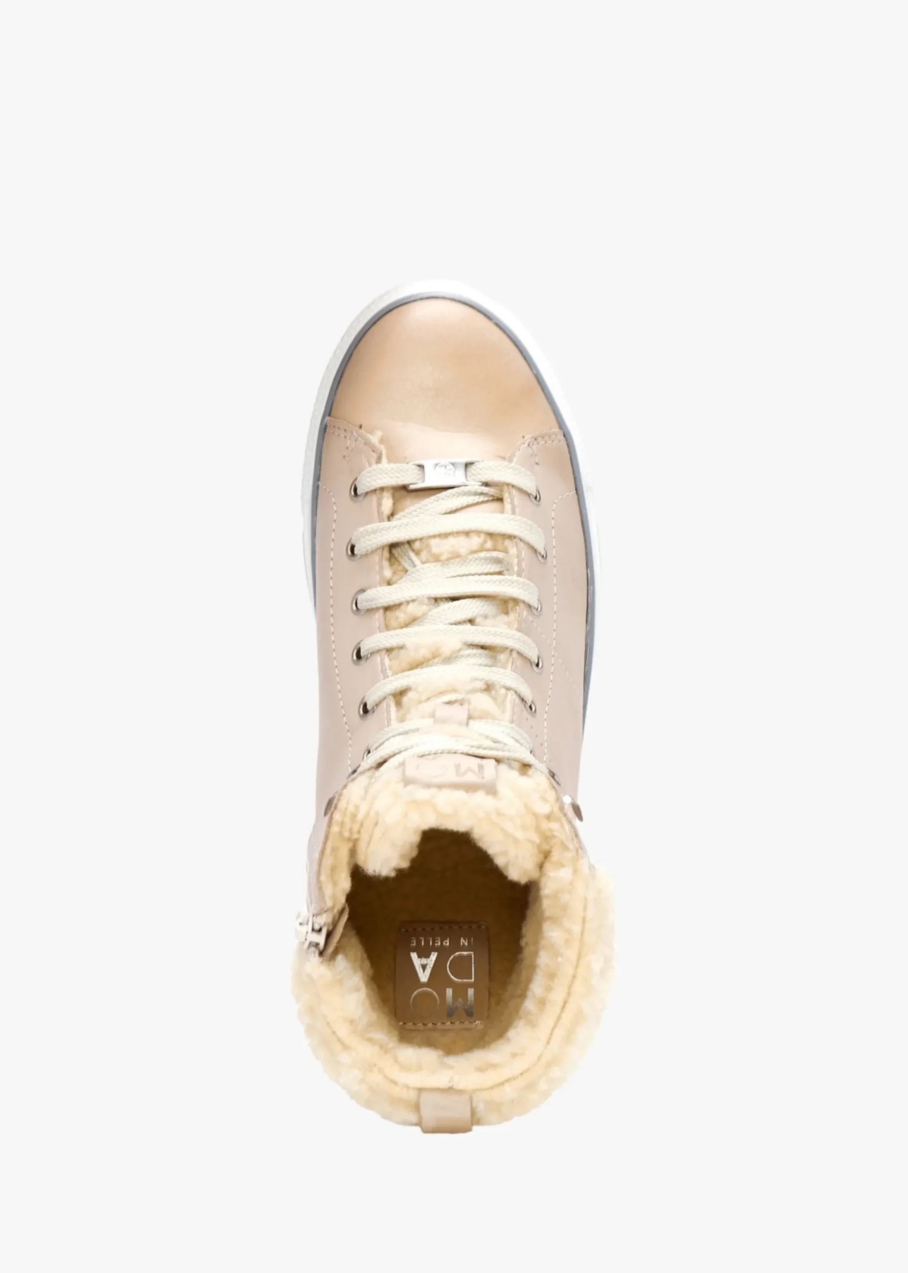 Anniia Cream Leather High Top Trainers