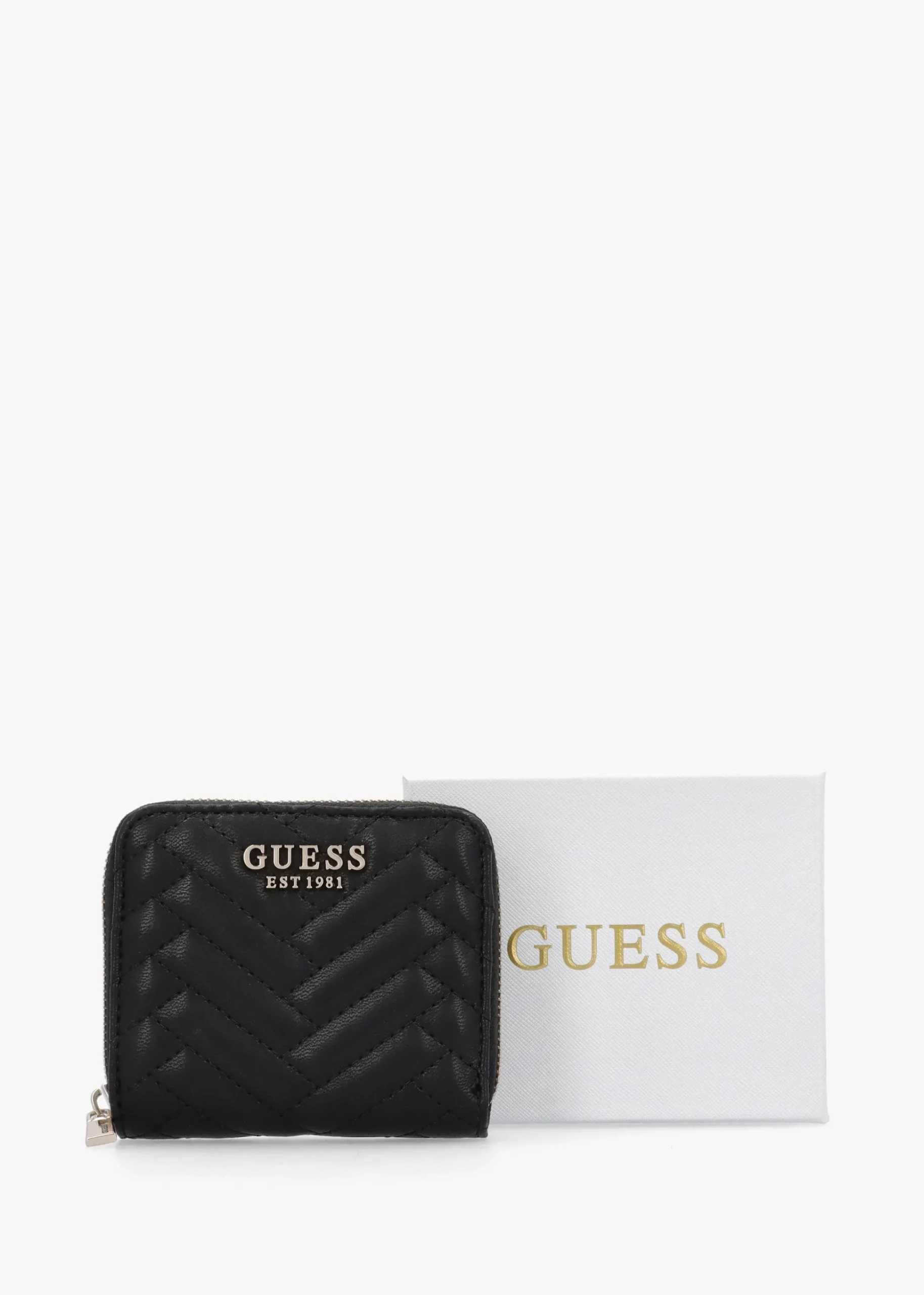 Anning Quilted Black Zip Around Wallet