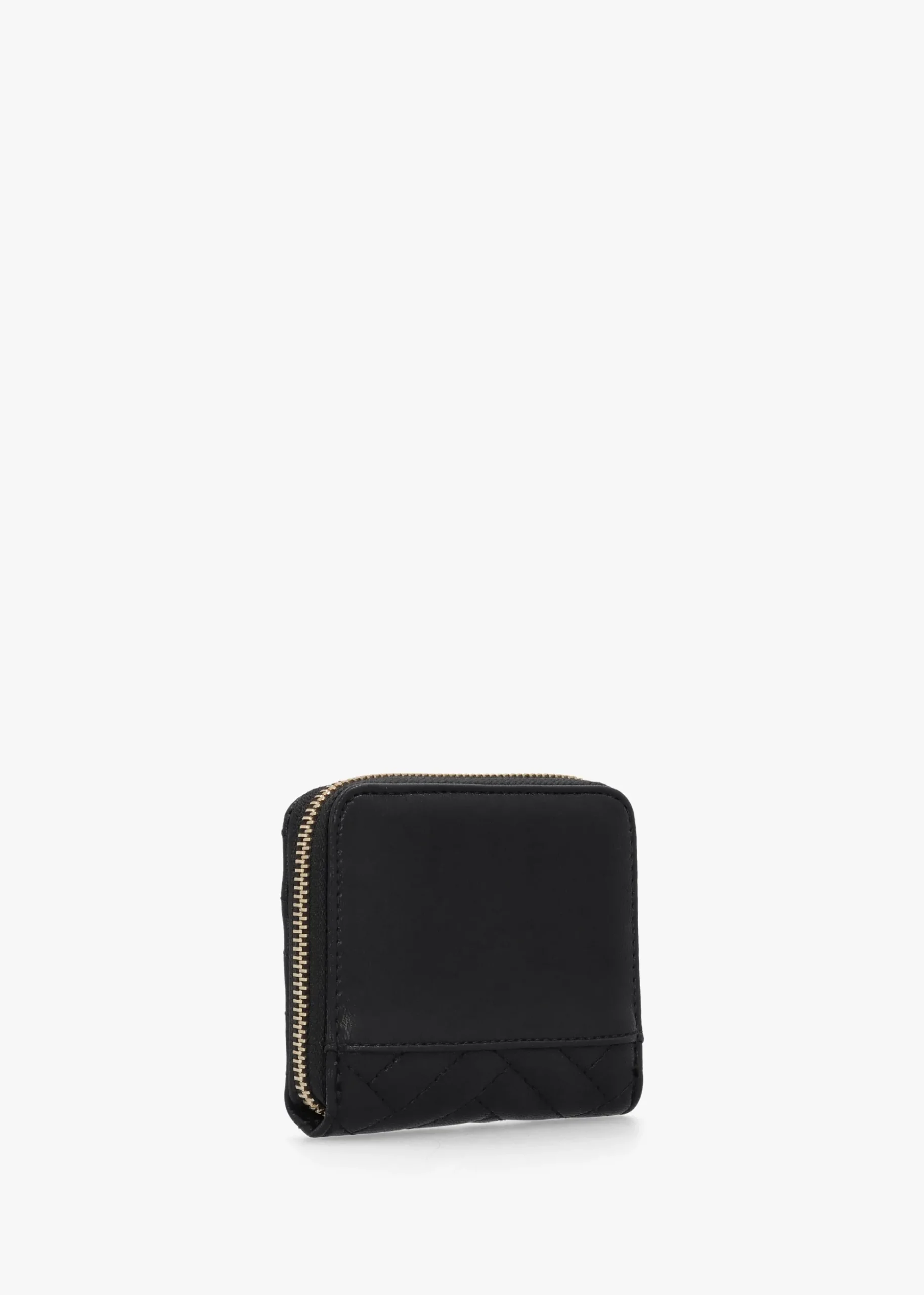 Anning Quilted Black Zip Around Wallet