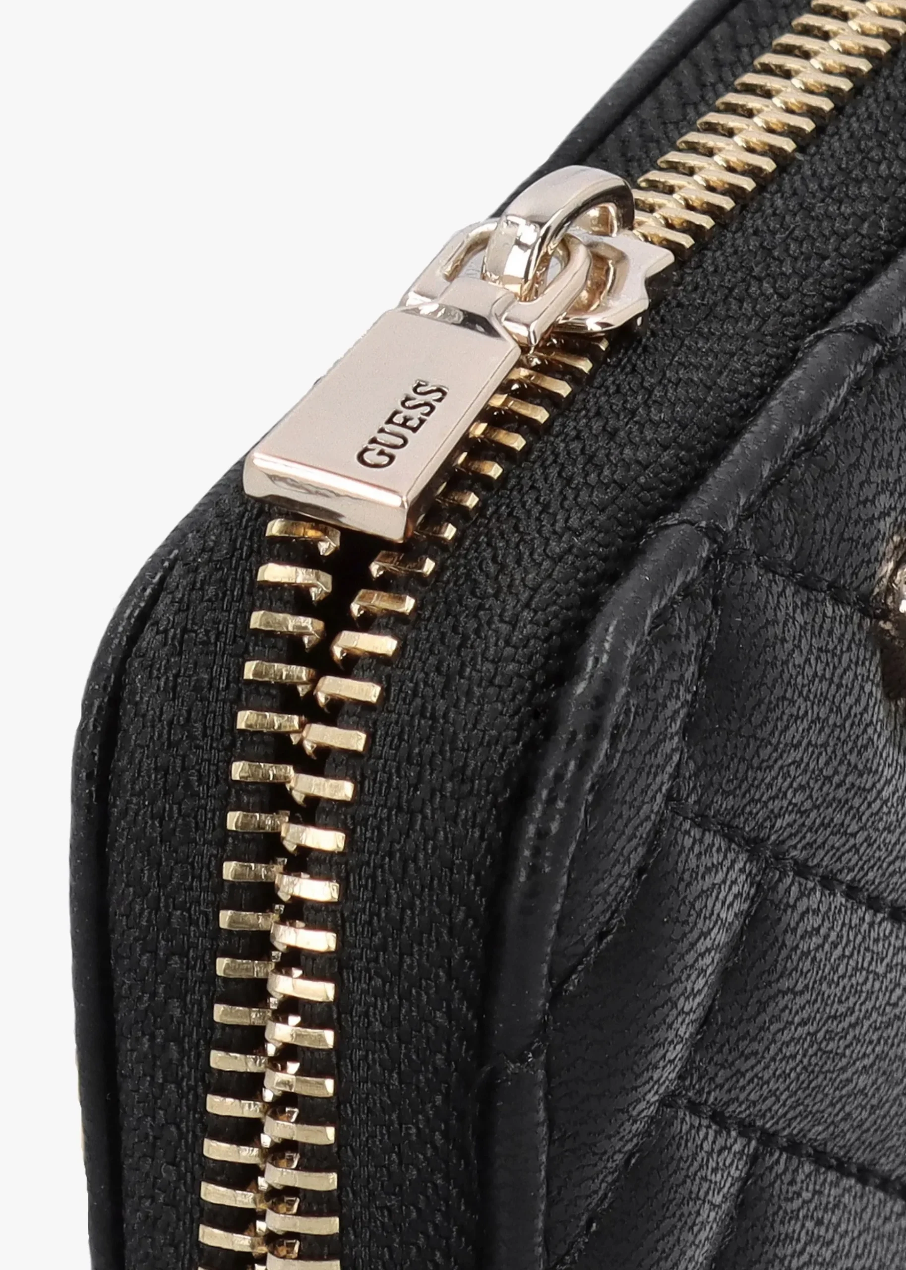 Anning Quilted Black Zip Around Wallet