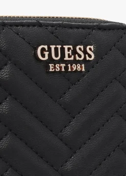 Anning Quilted Black Zip Around Wallet