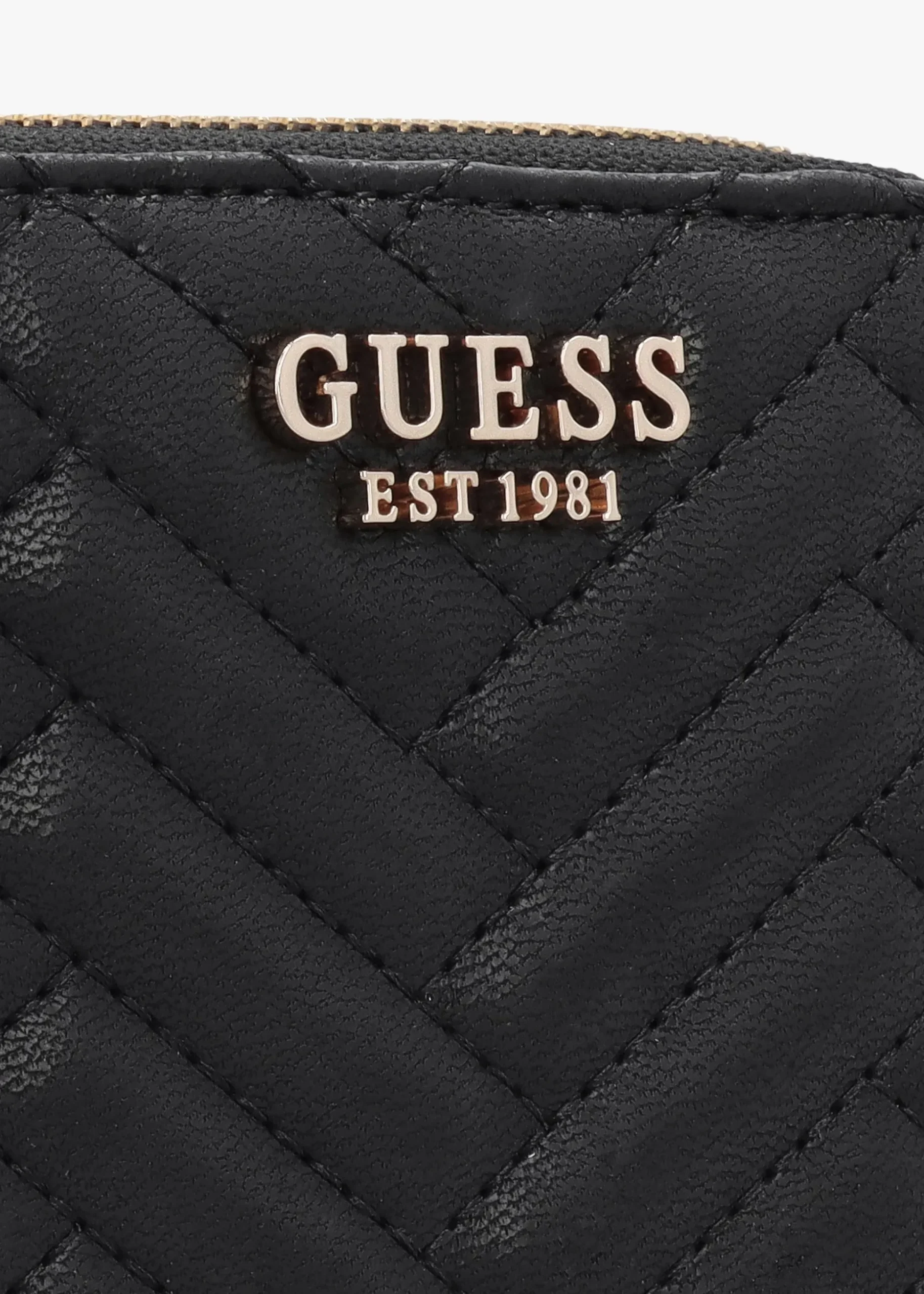 Anning Quilted Black Zip Around Wallet