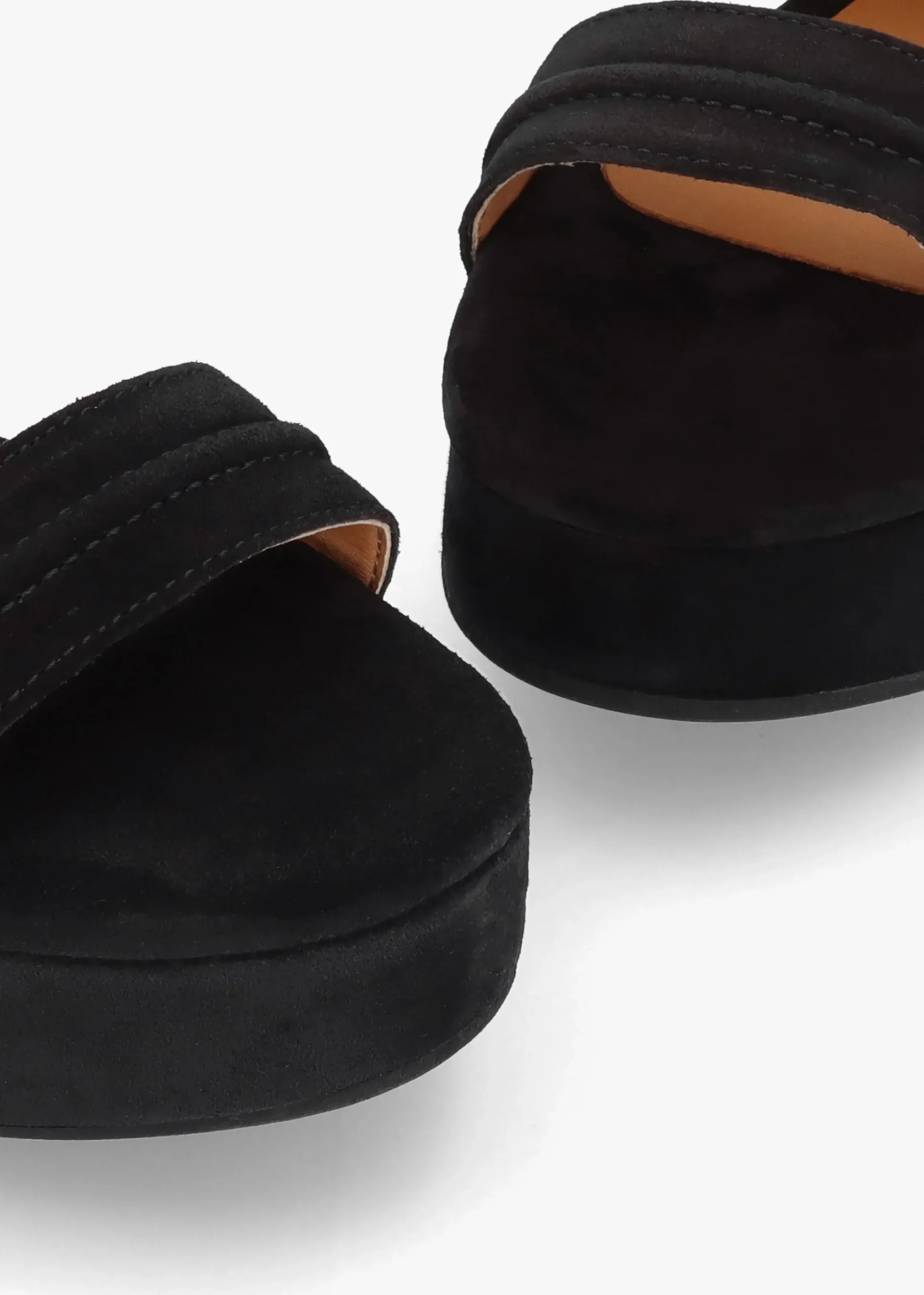 Antibes Black Suede Flatform Mules