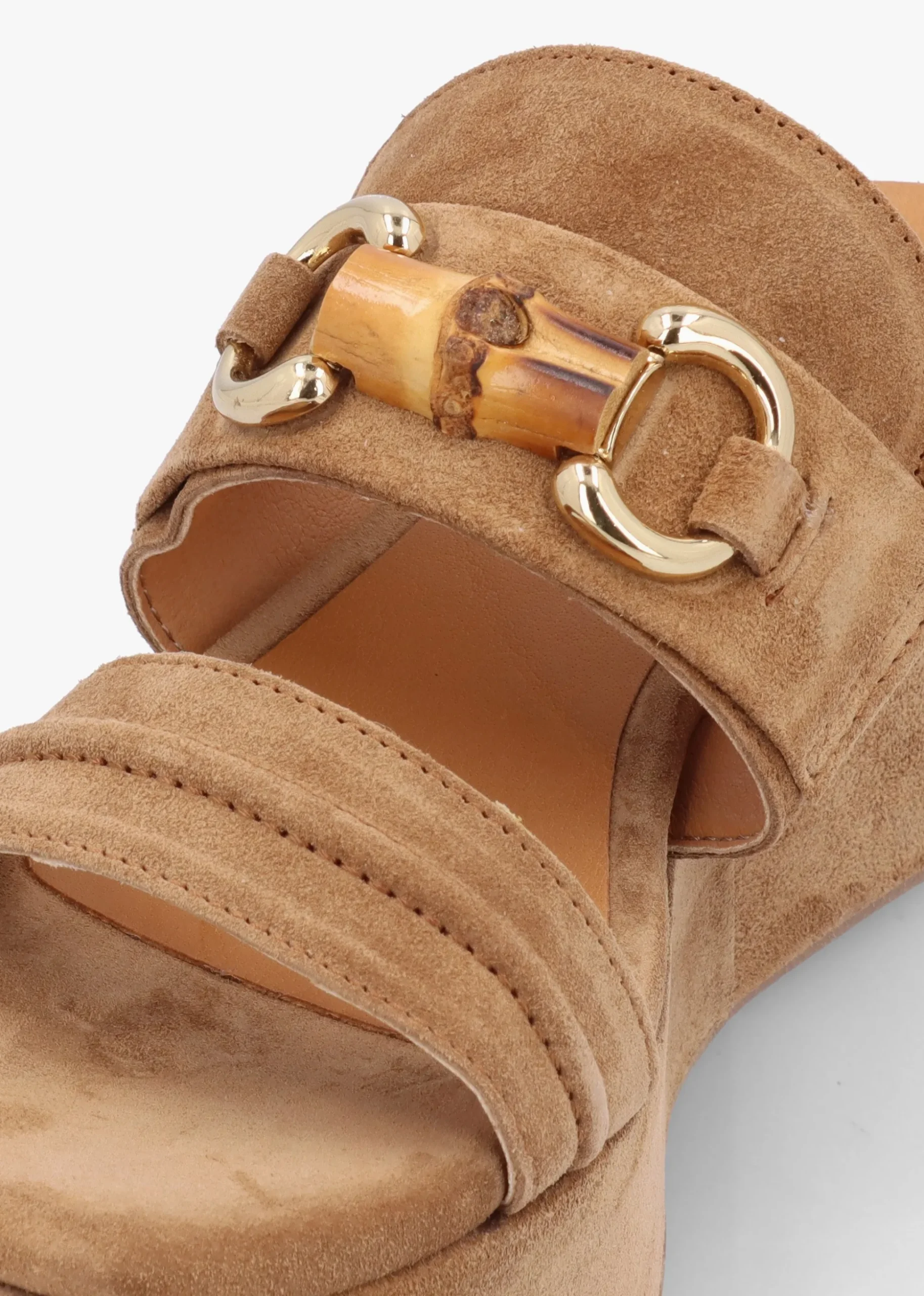 Antibes Tan Suede Flatform Mules