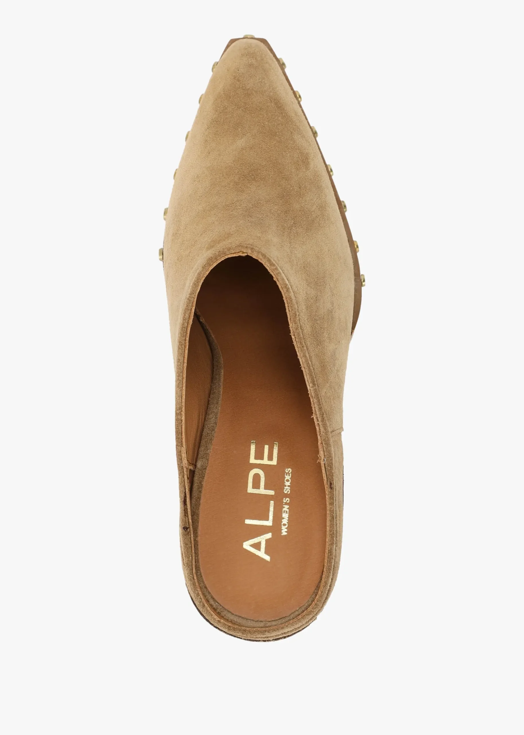 Antwerp Tan Suede Western Stacked Heel Backless Mules