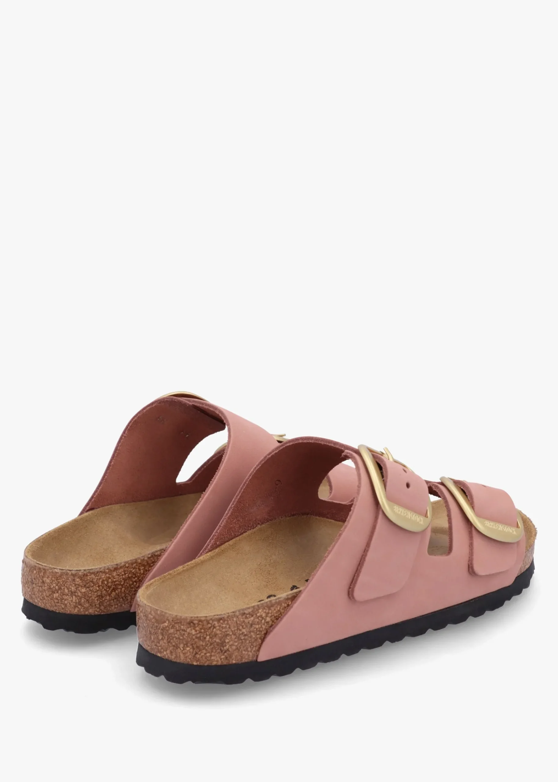 Arizona Big Buckle Old Rose Nubuck Leather Two Bar Mules