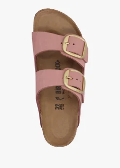 Arizona Big Buckle Old Rose Nubuck Leather Two Bar Mules