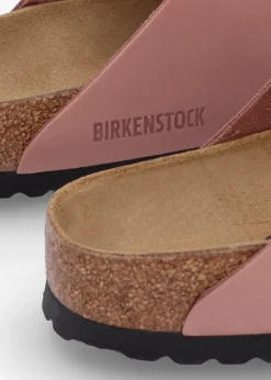 Arizona Big Buckle Old Rose Nubuck Leather Two Bar Mules