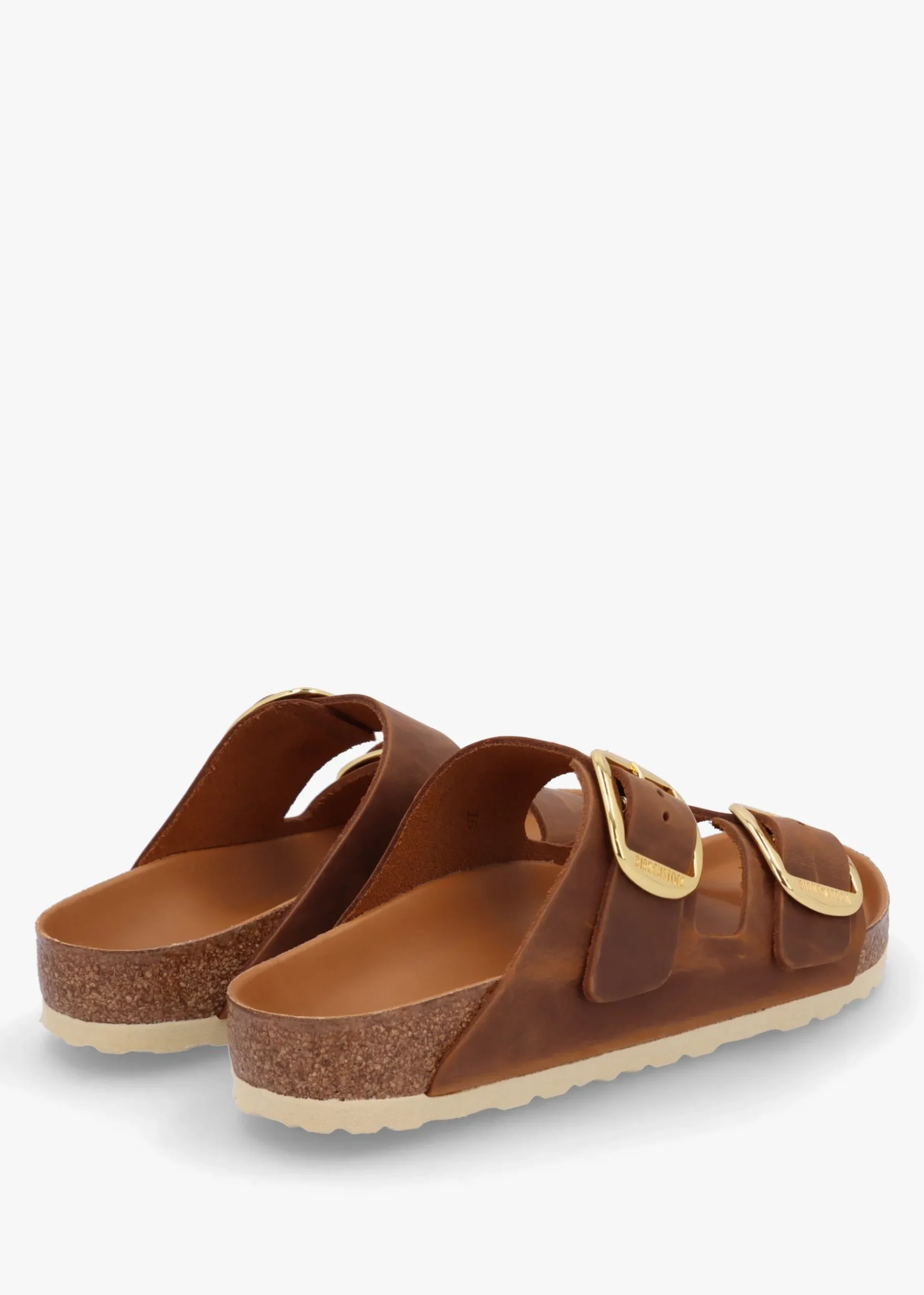Arizona Big Buckle Tan Leather Two Bar Mules